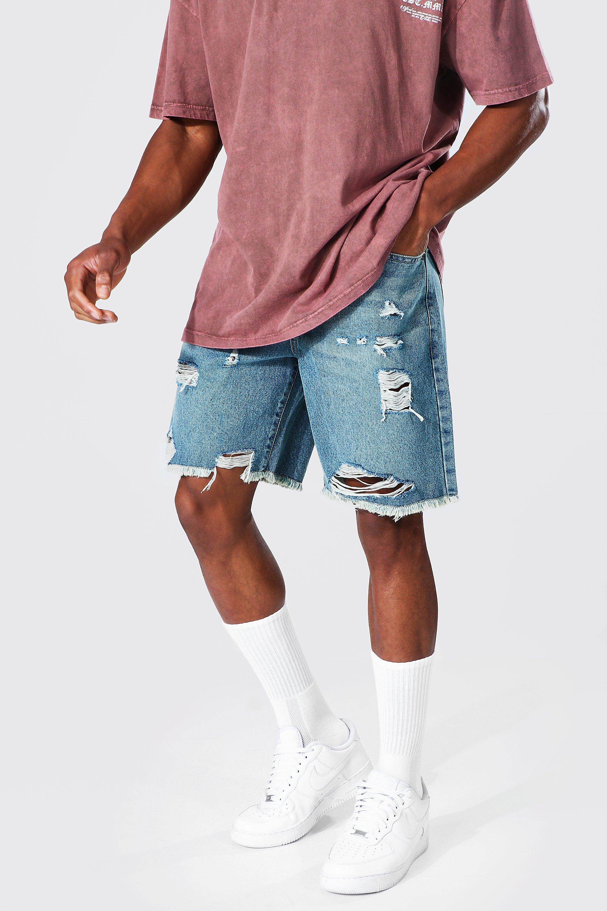 Boohooman deals denim shorts